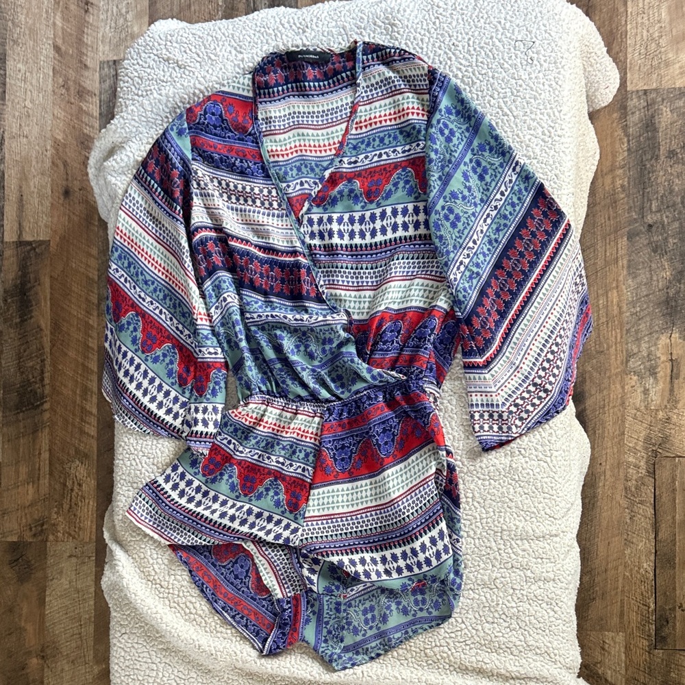 Olivaceous Multicolor Bohemian Blouse